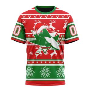 Custom NHL San Jose Sharks Specialized Unisex Christmas Is Coming Santa Claus Unisex Tshirt TS3867