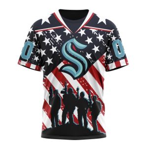 Custom NHL Seattle Kraken Specialized Kits For Honor US's Military Unisex Tshirt TS3871