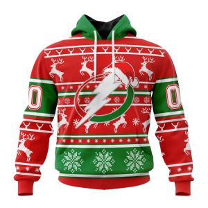 Custom NHL Tampa Bay Lightning Specialized Unisex Christmas Is Coming Santa Claus Unisex Pullover Hoodie