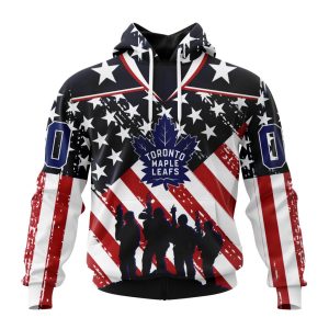 Custom NHL Toronto Maple Leafs Specialized Kits For Honor US's Military Unisex Pullover Hoodie