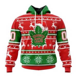 Custom NHL Toronto Maple Leafs Specialized Unisex Christmas Is Coming Santa Claus Unisex Pullover Hoodie