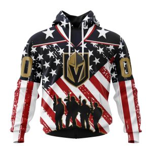 Custom NHL Vegas Golden Knights Specialized Kits For Honor US's Military Unisex Pullover Hoodie