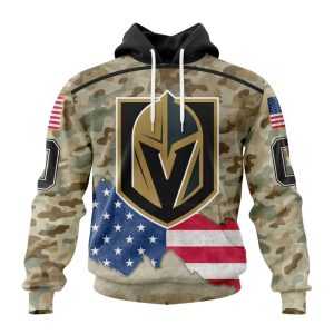 Custom NHL Vegas Golden Knights Specialized Kits For United State With Camo Color Unisex Pullover Hoodie