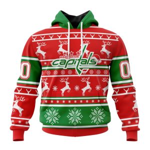 Custom NHL Washington Capitals Specialized Unisex Christmas Is Coming Santa Claus Unisex Pullover Hoodie