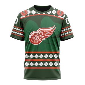 Customized Detroit Red Wings Shamrock Kits Hockey Celebrate St Patrick's Day Unisex Tshirt TS3931
