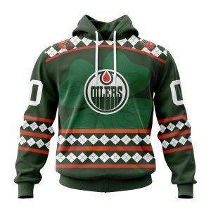 Customized Edmonton Oilers Shamrock Kits Hockey Celebrate St Patrick's Day Unisex Pullover Hoodie