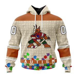 Customized NHL Arizona Coyotes Hockey Fights Against Autism Unisex Pullover Hoodie