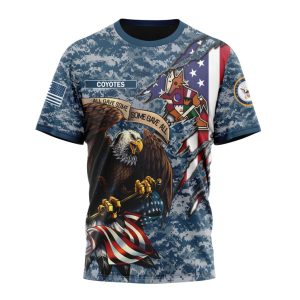 Customized NHL Arizona Coyotes Honor US Navy Veterans Unisex Tshirt TS3956