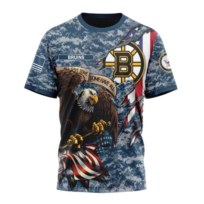 Customized NHL Boston Bruins Honor US Navy Veterans Unisex Tshirt TS3969