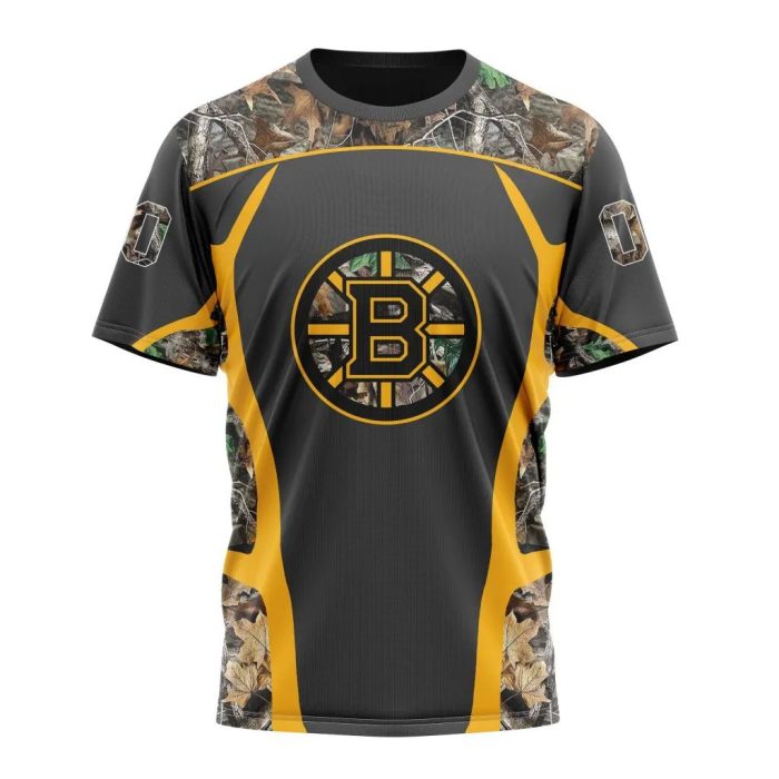 Customized NHL Boston Bruins Special Camo Hunting Design Unisex Tshirt TS3970