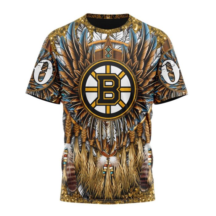 Customized NHL Boston Bruins Special Native Costume Design Unisex Tshirt TS3972