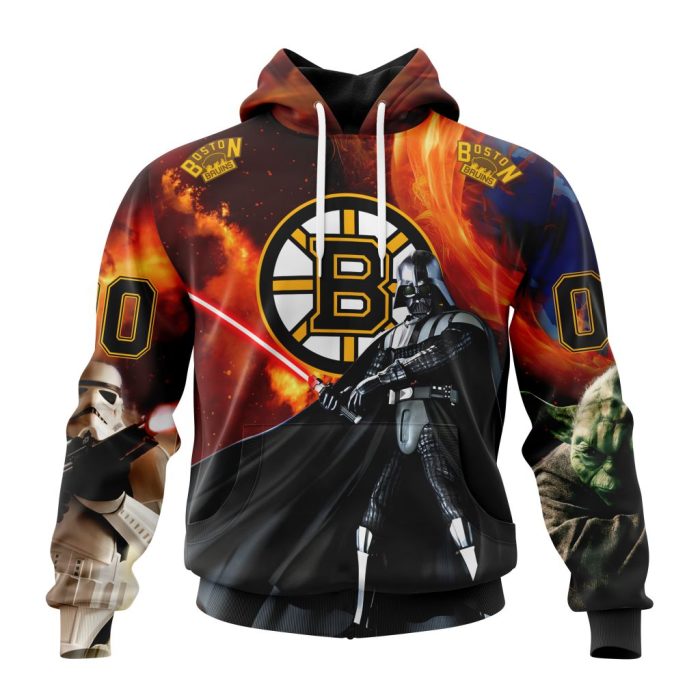 Customized NHL Boston Bruins Specialized Darth Vader Star Wars Unisex Pullover Hoodie