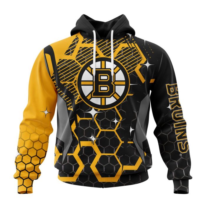 Customized NHL Boston Bruins Specialized Design With MotoCross Style Unisex Pullover Hoodie