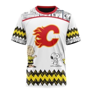 Customized NHL Calgary Flames Special Snoopy Design Unisex Tshirt TS3999
