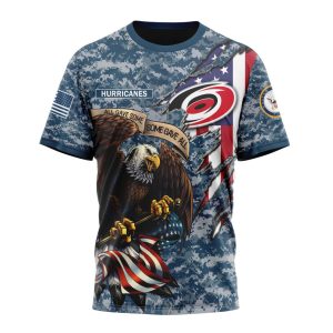 Customized NHL Carolina Hurricanes Honor US Navy Veterans Unisex Tshirt TS4007