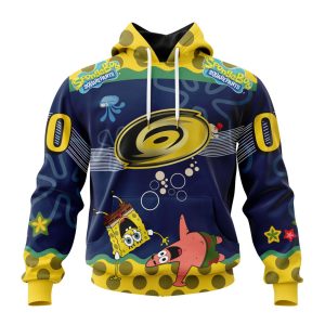 Customized NHL Carolina Hurricanes Specialized Jersey With SpongeBob Unisex Pullover Hoodie