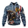 Customized NHL Chicago Blackhawks Honor US Navy Veterans Unisex Pullover Hoodie