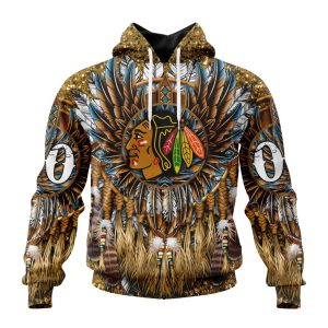 Customized NHL Chicago Blackhawks Special Native Costume Design Unisex Pullover Hoodie