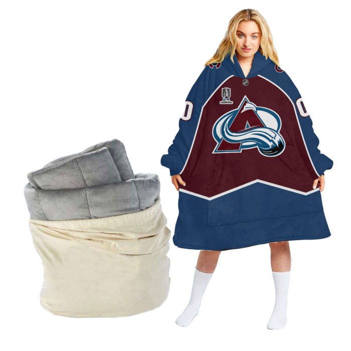 Customized NHL Colorado Avalanche Retro Concepts Oodie Blanket Hoodie Wearable Blanket