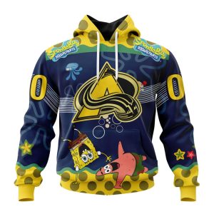 Customized NHL Colorado Avalanche Specialized Jersey With SpongeBob Unisex Pullover Hoodie