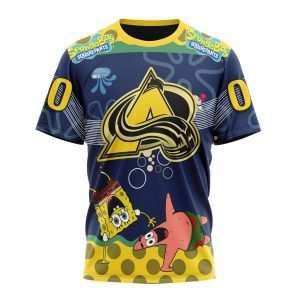 Customized NHL Colorado Avalanche Specialized Jersey With SpongeBob Unisex Tshirt TS4042