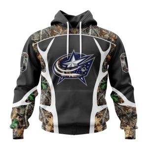 Customized NHL Columbus Blue Jackets Special Camo Hunting Design Unisex Hoodie