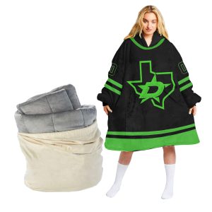 Customized NHL Dallas Stars Retro Classic Oodie Blanket Hoodie Wearable Blanket