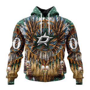 Customized NHL Dallas Stars Special Native Costume Design Unisex Pullover Hoodie