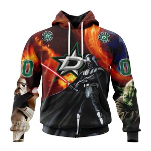 Customized NHL Dallas Stars Specialized Darth Vader Star Wars Unisex Pullover Hoodie