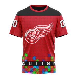 Customized NHL Detroit Red Wings Hockey Fights Against Autism Unisex Tshirt TS4071