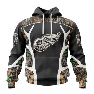 Customized NHL Detroit Red Wings Special Camo Hunting Design Unisex Hoodie