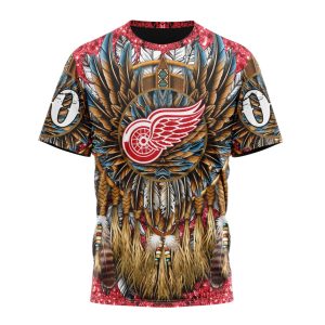 Customized NHL Detroit Red Wings Special Native Costume Design Unisex Tshirt TS4075