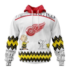 Customized NHL Detroit Red Wings Special Snoopy Design Unisex Pullover Hoodie