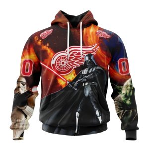 Customized NHL Detroit Red Wings Specialized Darth Vader Star Wars Unisex Pullover Hoodie