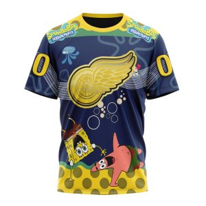 Customized NHL Detroit Red Wings Specialized Jersey With SpongeBob Unisex Tshirt TS4081