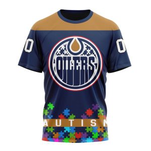 Customized NHL Edmonton Oilers Hockey Fights Against Autism Unisex Tshirt TS4084