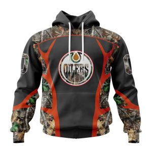 Customized NHL Edmonton Oilers Special Camo Hunting Design Unisex Hoodie