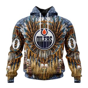 Customized NHL Edmonton Oilers Special Native Costume Design Unisex Pullover Hoodie