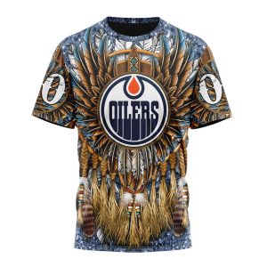 Customized NHL Edmonton Oilers Special Native Costume Design Unisex Tshirt TS4087