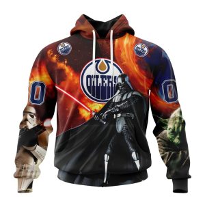 Customized NHL Edmonton Oilers Specialized Darth Vader Star Wars Unisex Pullover Hoodie