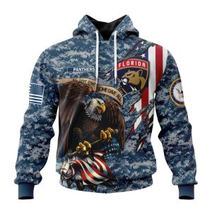 Customized NHL Florida Panthers Honor US Navy Veterans Unisex Pullover Hoodie