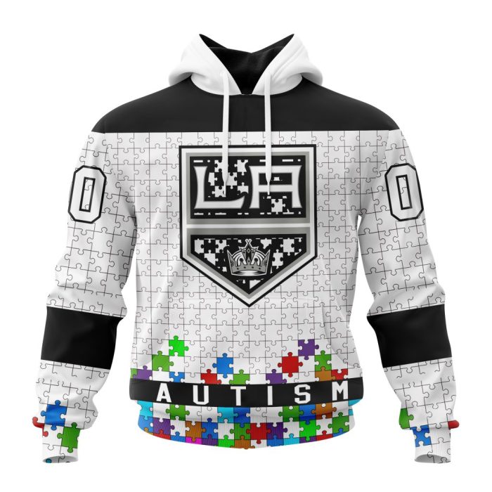 Customized NHL Los Angeles Kings Hockey Fights Against Autism Unisex Pullover Hoodie