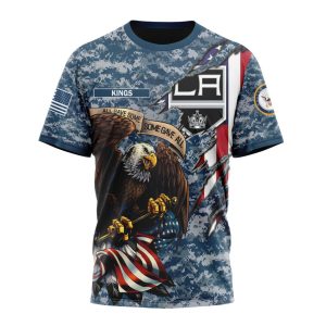 Customized NHL Los Angeles Kings Honor US Navy Veterans Unisex Tshirt TS4110