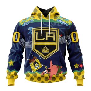 Customized NHL Los Angeles Kings Specialized Jersey With SpongeBob Unisex Pullover Hoodie