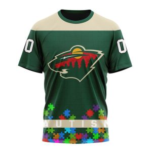 Customized NHL Minnesota Wild Hockey Fights Against Autism Unisex Tshirt TS4122