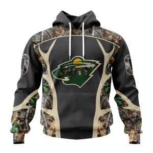 Customized NHL Minnesota Wild Special Camo Hunting Design Unisex Hoodie