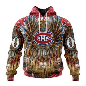 Customized NHL Montreal Canadiens Special Native Costume Design Unisex Pullover Hoodie