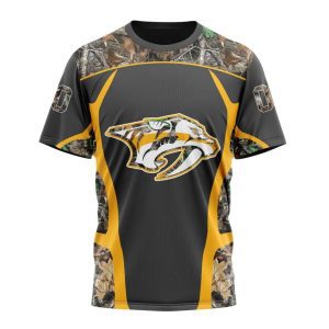 Customized NHL Nashville Predators Special Camo Hunting Design Unisex Tshirt TS4149