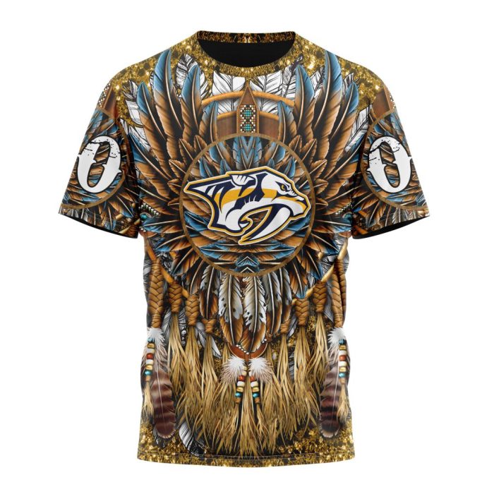 Customized NHL Nashville Predators Special Native Costume Design Unisex Tshirt TS4151