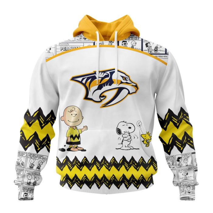 Customized NHL Nashville Predators Special Snoopy Design Unisex Pullover Hoodie